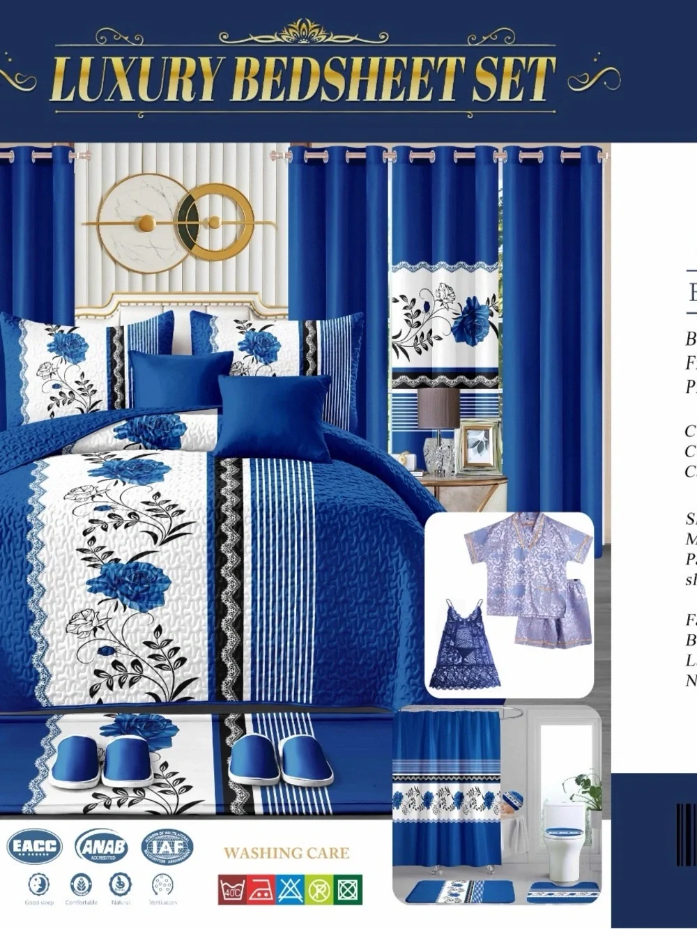 Luxury Bedspead Set in Gold and White - Elegant Home Bedding 26 pieces
